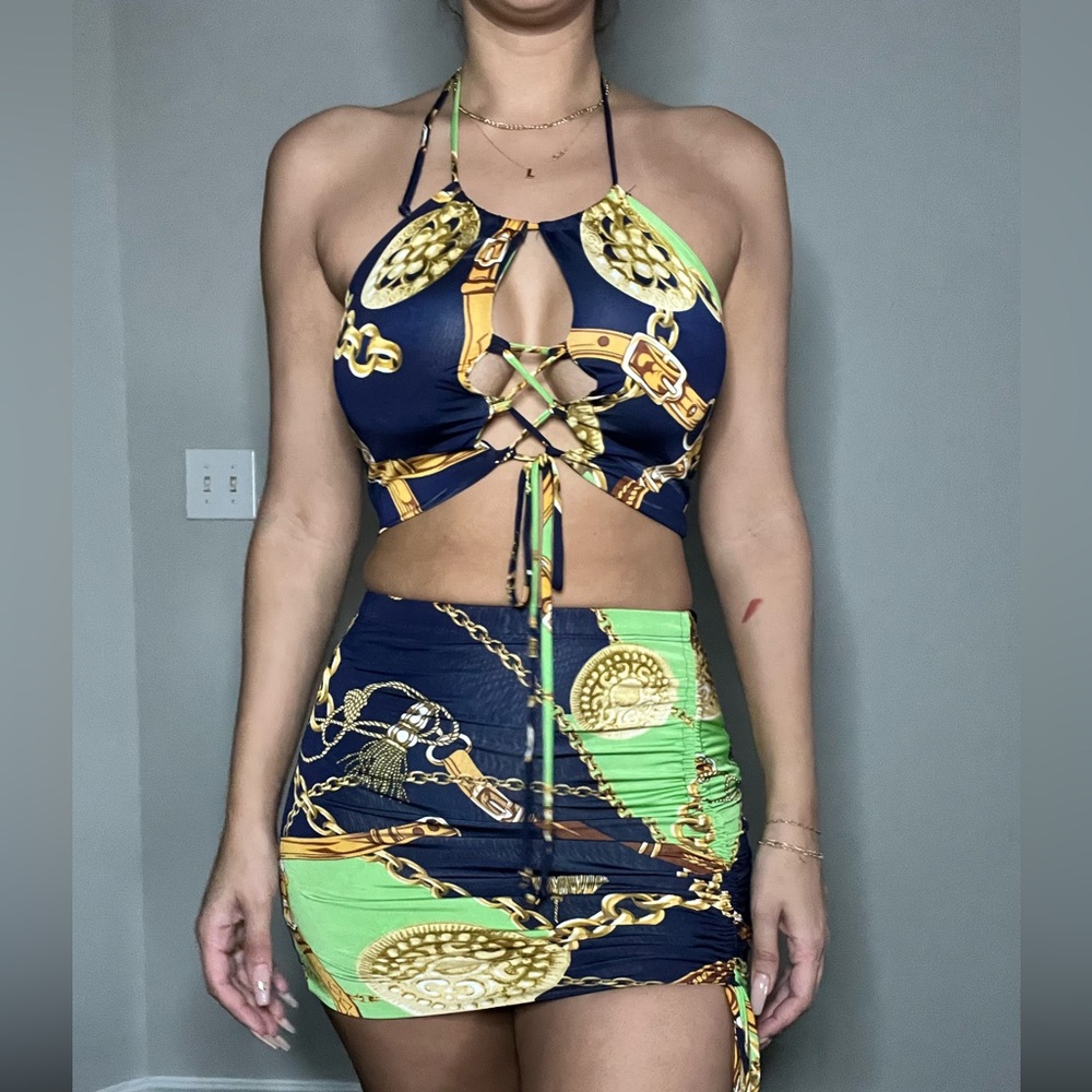 Two Piece Mini Skirt Set